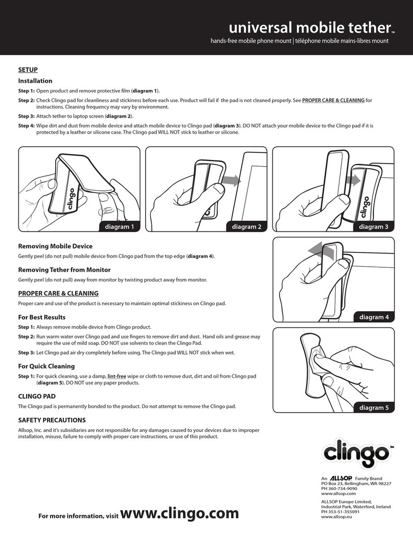 ALLSOP clingo universal mobile tether Installation ALLSOP clingo universal mobile tether Installation