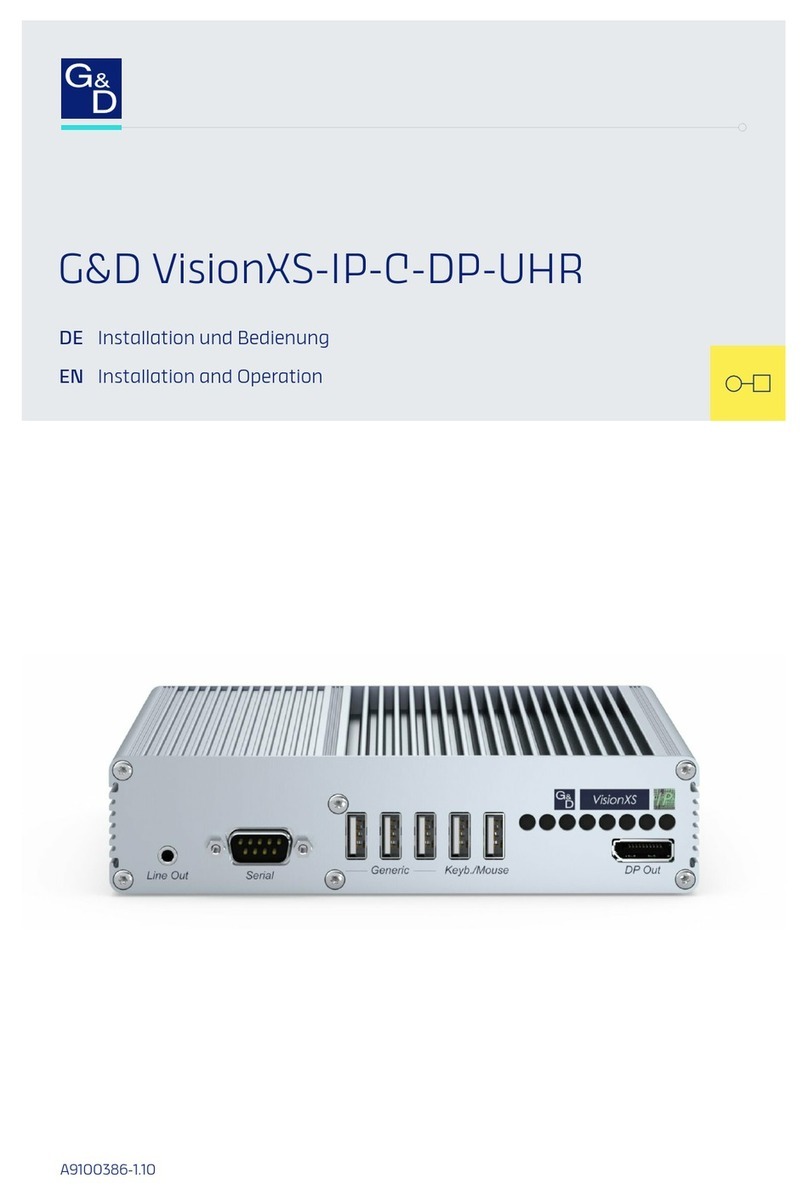 G&D VisionXS-IP-C-DP-UHR Installation and operation manual