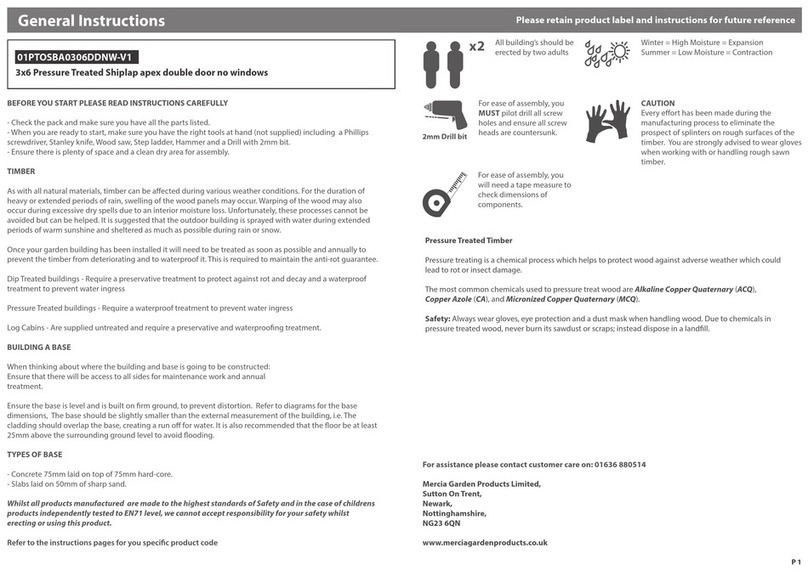 Mercia Garden Products 01PTOSBA0306DDNW-V1 Instruction manual