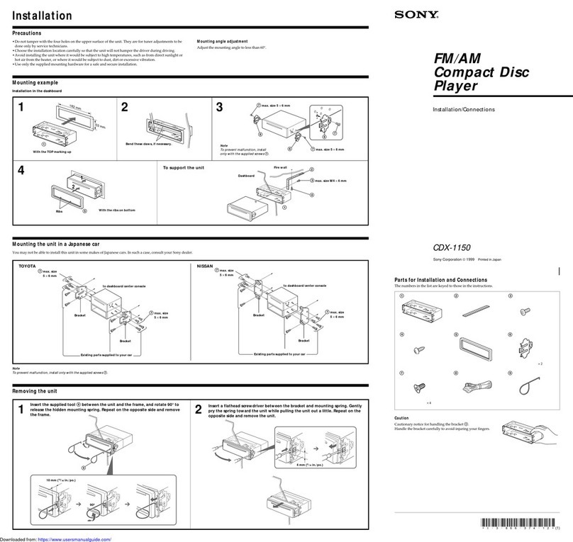 Sony CDX-1150 - Compact Disc Player Installation/connections