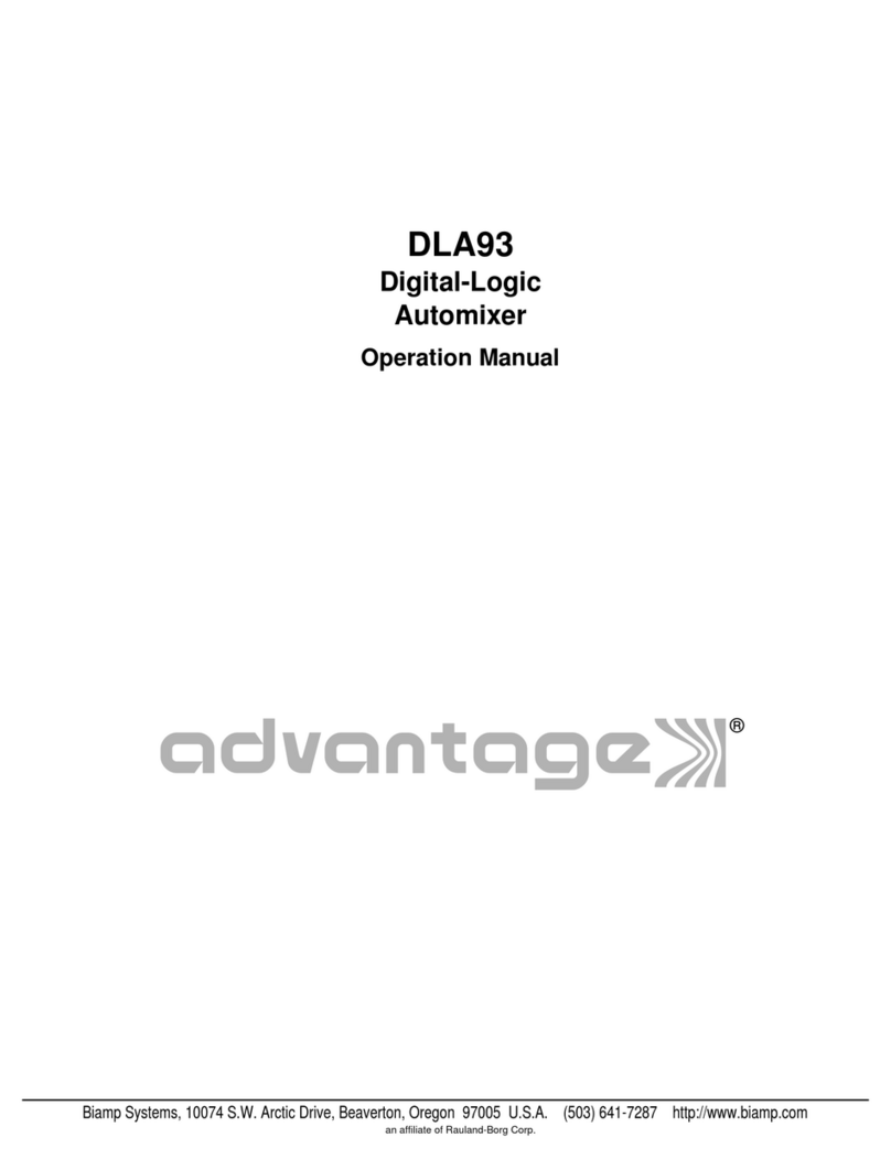 Biamp advantage DLA93 Operation manual