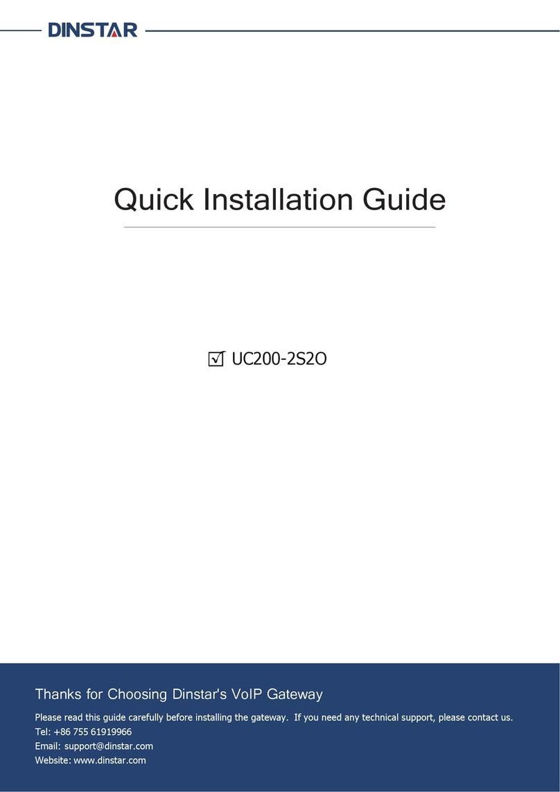 Dinstar UC200-2S2O Quick installation guide