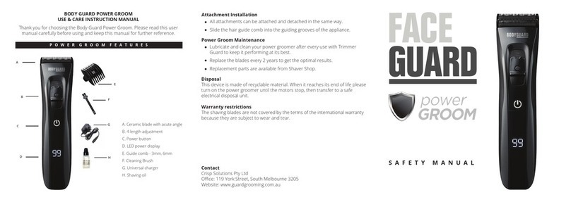 Bodyguard FACEGUARD POWER GROOM instruction manual