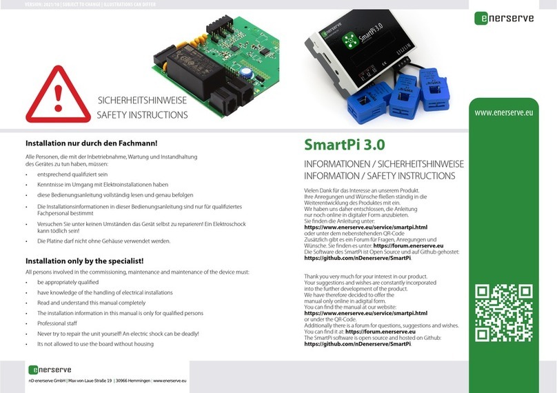 enerserve SmartPi 3.0 Safety instruction