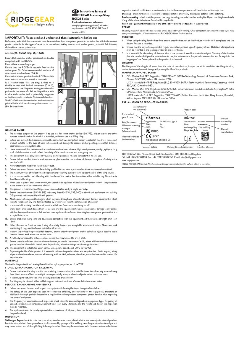 RIDGEGEAR RGK26 Series Instructions for use
