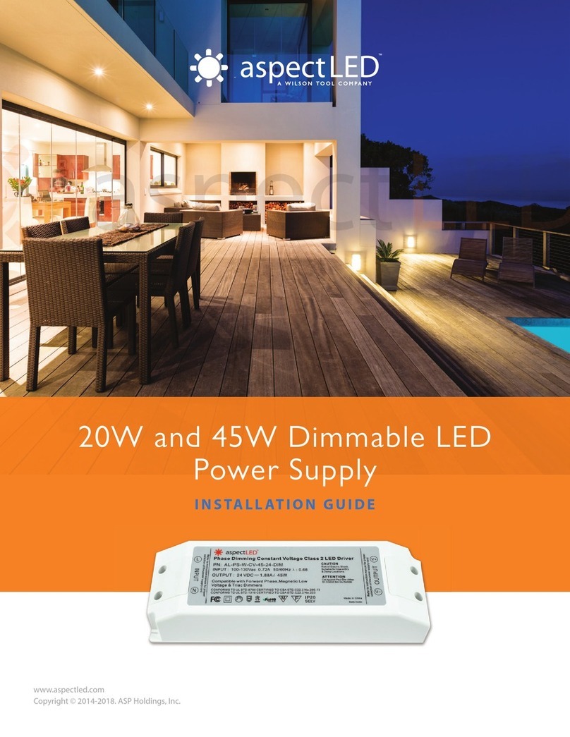 Aspect LED AL-PS-W-D-20-24V installation guide