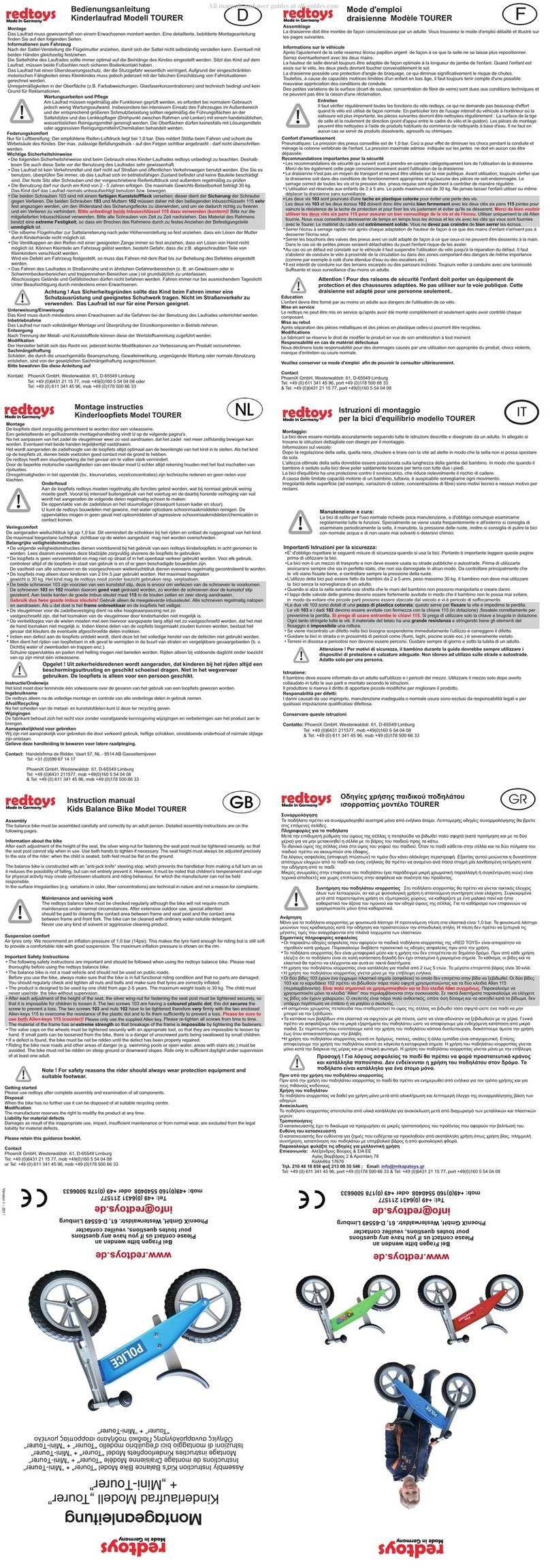 redtoys Tourer instruction manual