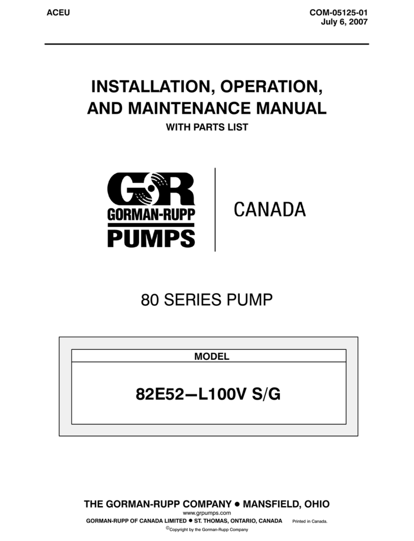 Gormann-Rupp Pumps 80 Series User manual Gormann-Rupp Pumps 80 Series User manual