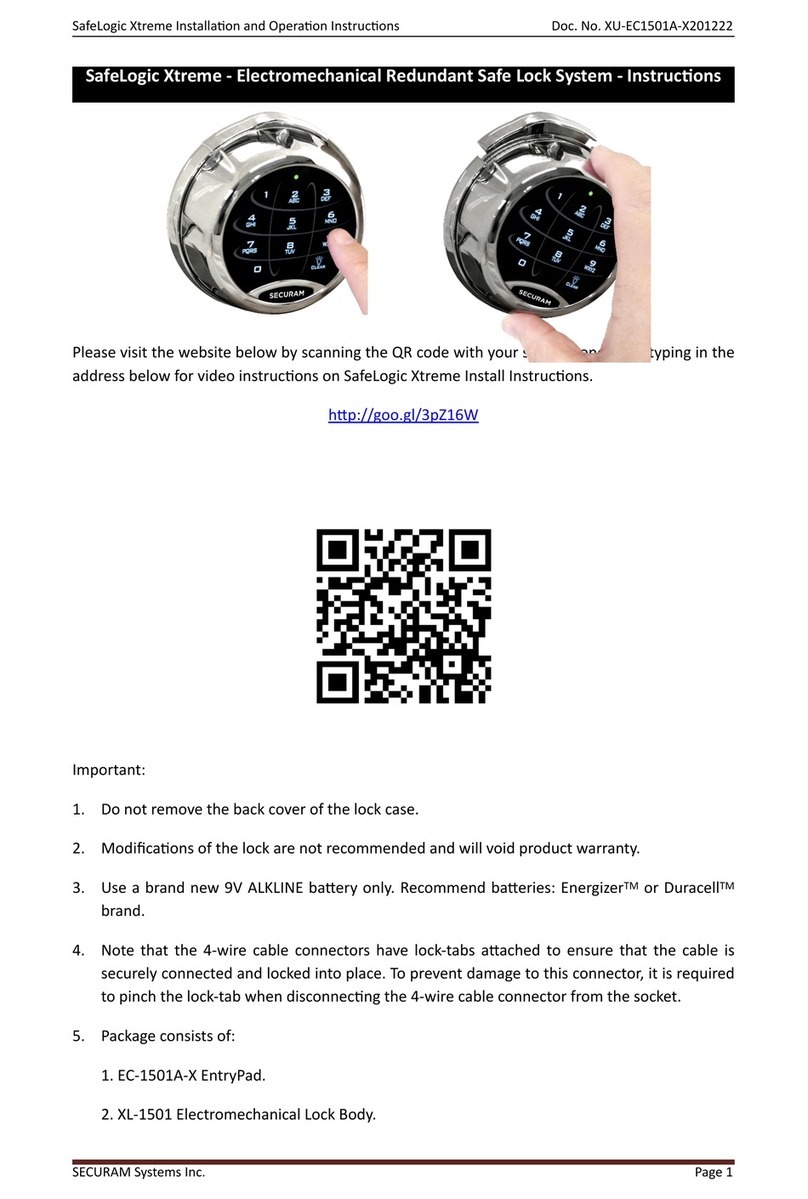 Securam SafeLogic Xtreme Installation and operation instruction Securam SafeLogic Xtreme Installation and operation instruction