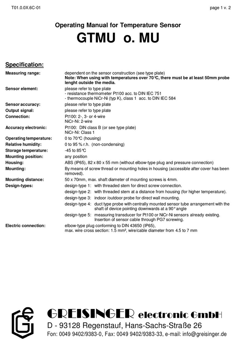 GREISINGER electronic GTMU o. MU operating manual