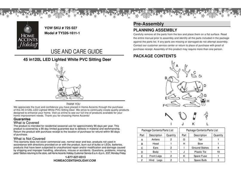 Home Accents Holiday TY326-1611-1 Use and care guide Home Accents Holiday TY326-1611-1 Use and care guide