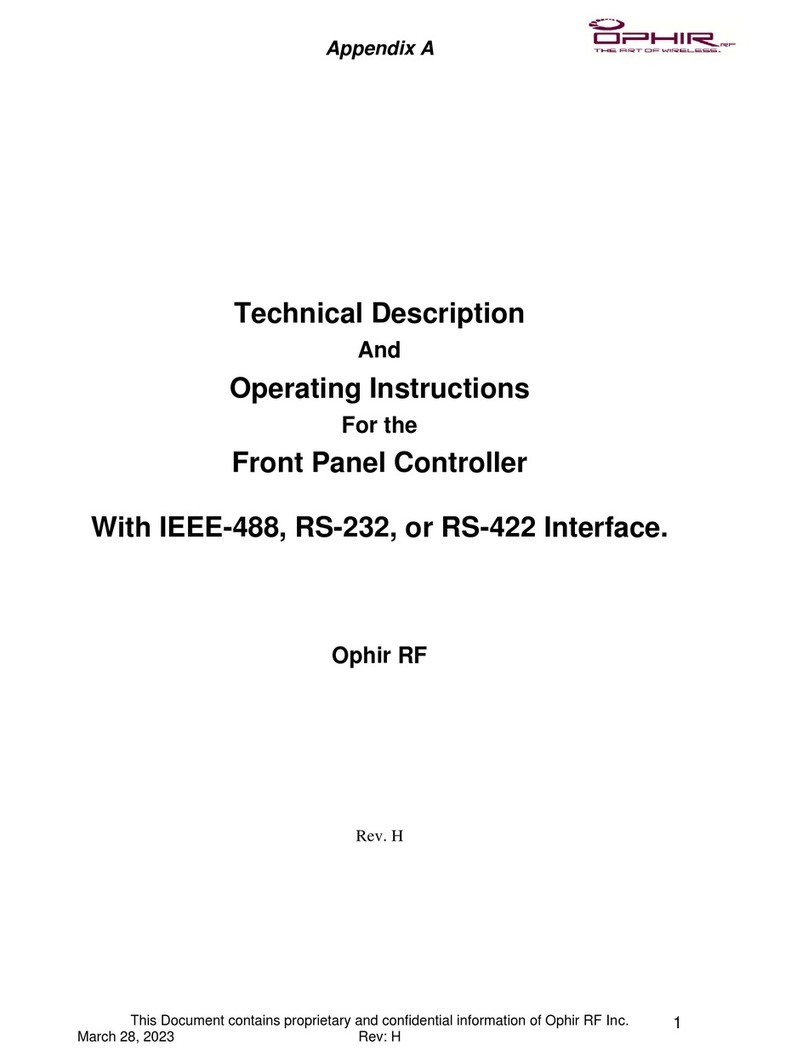 OPHIR RF Technical description and operating instructions