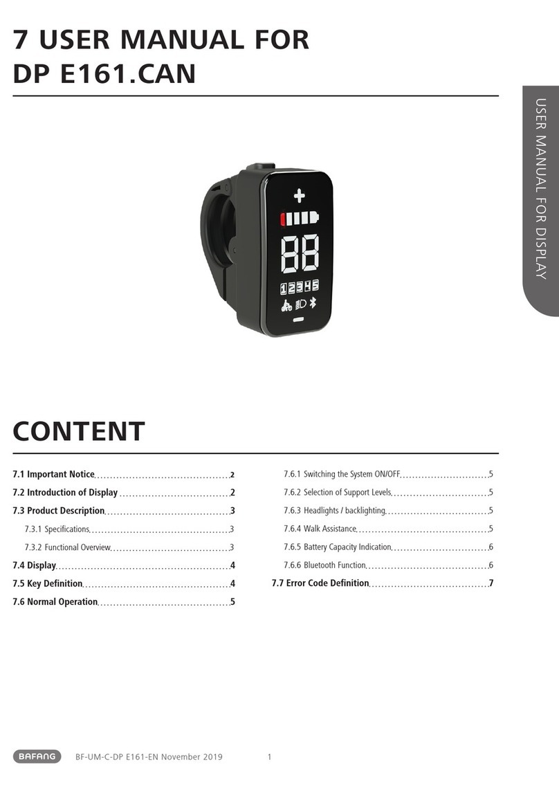 BAFANG DP E161.CAN User manual BAFANG DP E161.CAN User manual