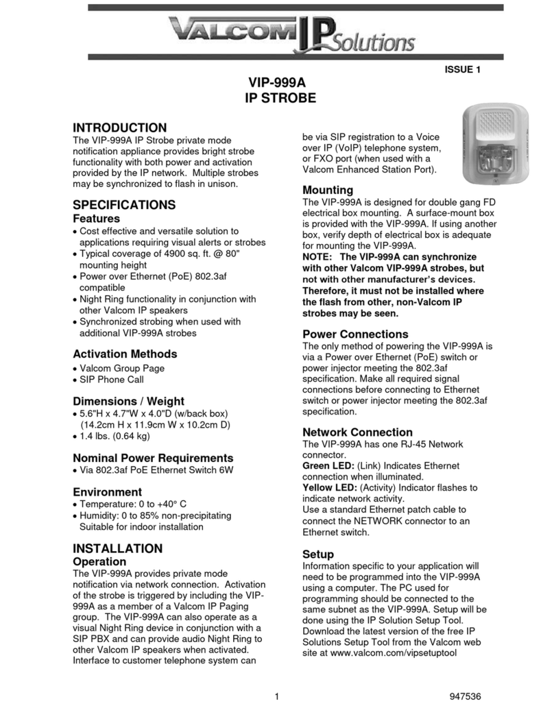 Valcom VIP-999A User manual