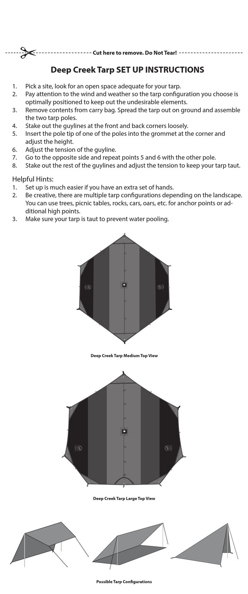 Big Agnes Deep Creek Tarp Setup instructions