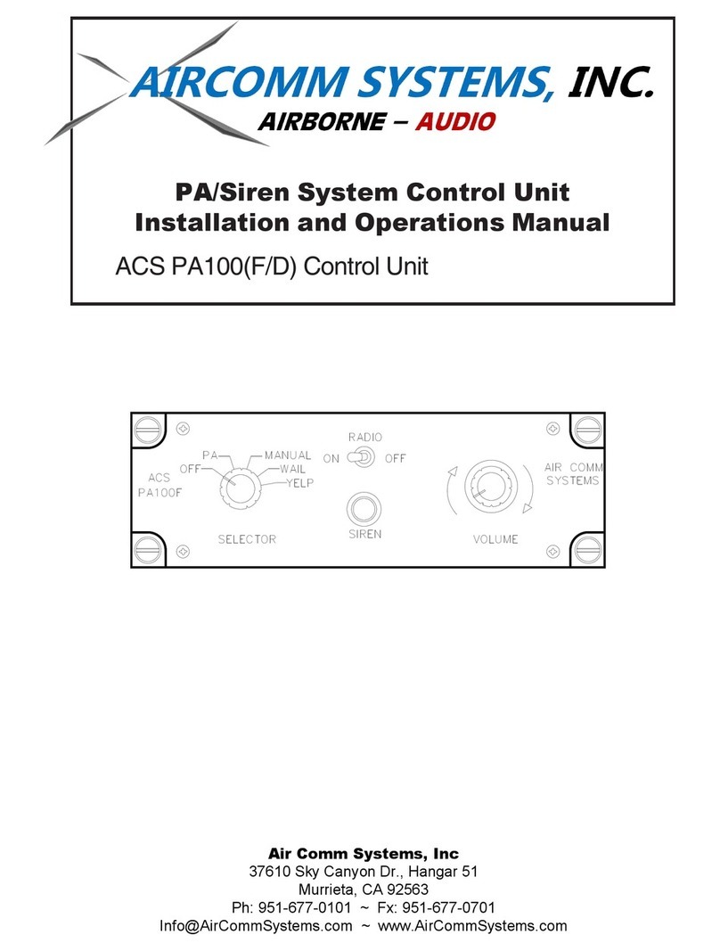 Air Comm Systems ACS PA100 F Installation and operation manual