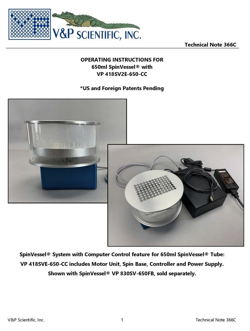 V&P Scientific SpinVessel 650ml User manual V&P Scientific SpinVessel 650ml User manual