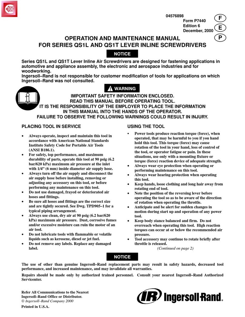 Ingersoll-Rand QS1L Series Operation and maintenance manual Ingersoll-Rand QS1L Series Operation and maintenance manual