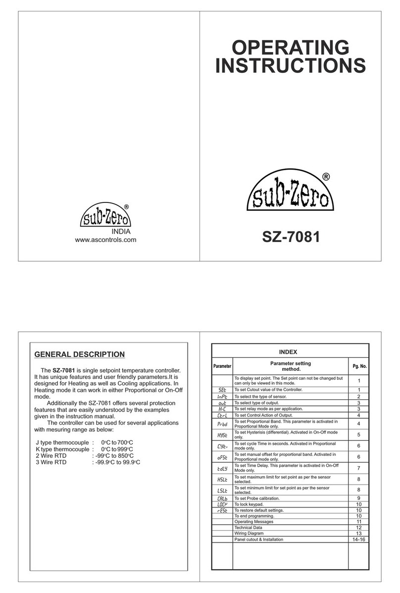 Sub-Zero SZ-7081 operating instructions