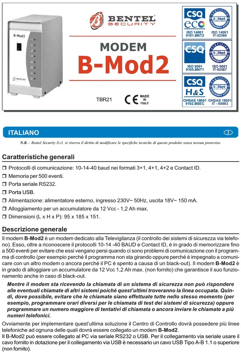 Bentel Security B-Mod2 manual Bentel Security B-Mod2 manual