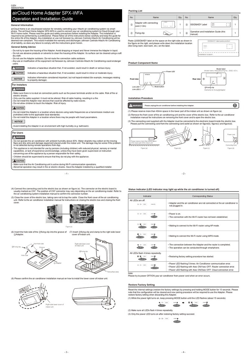 Hitachi airCloud SPX-WFA Quick start guide