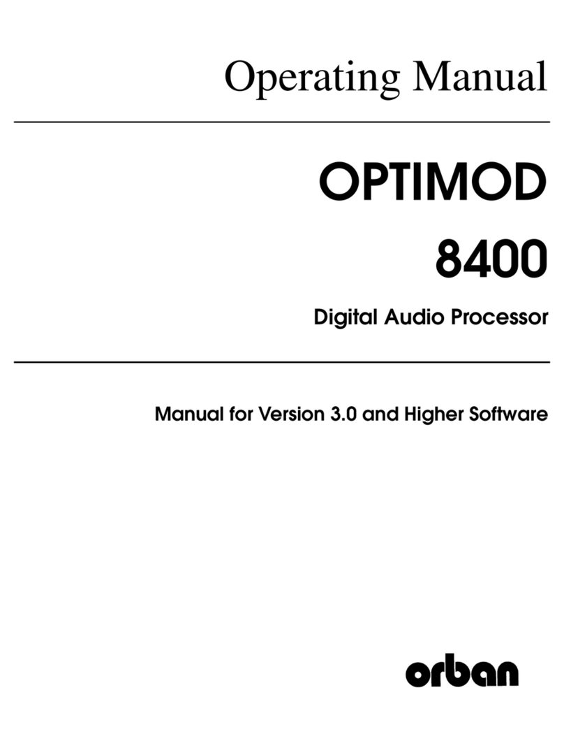 Orban OPTIMOD 8400 User manual