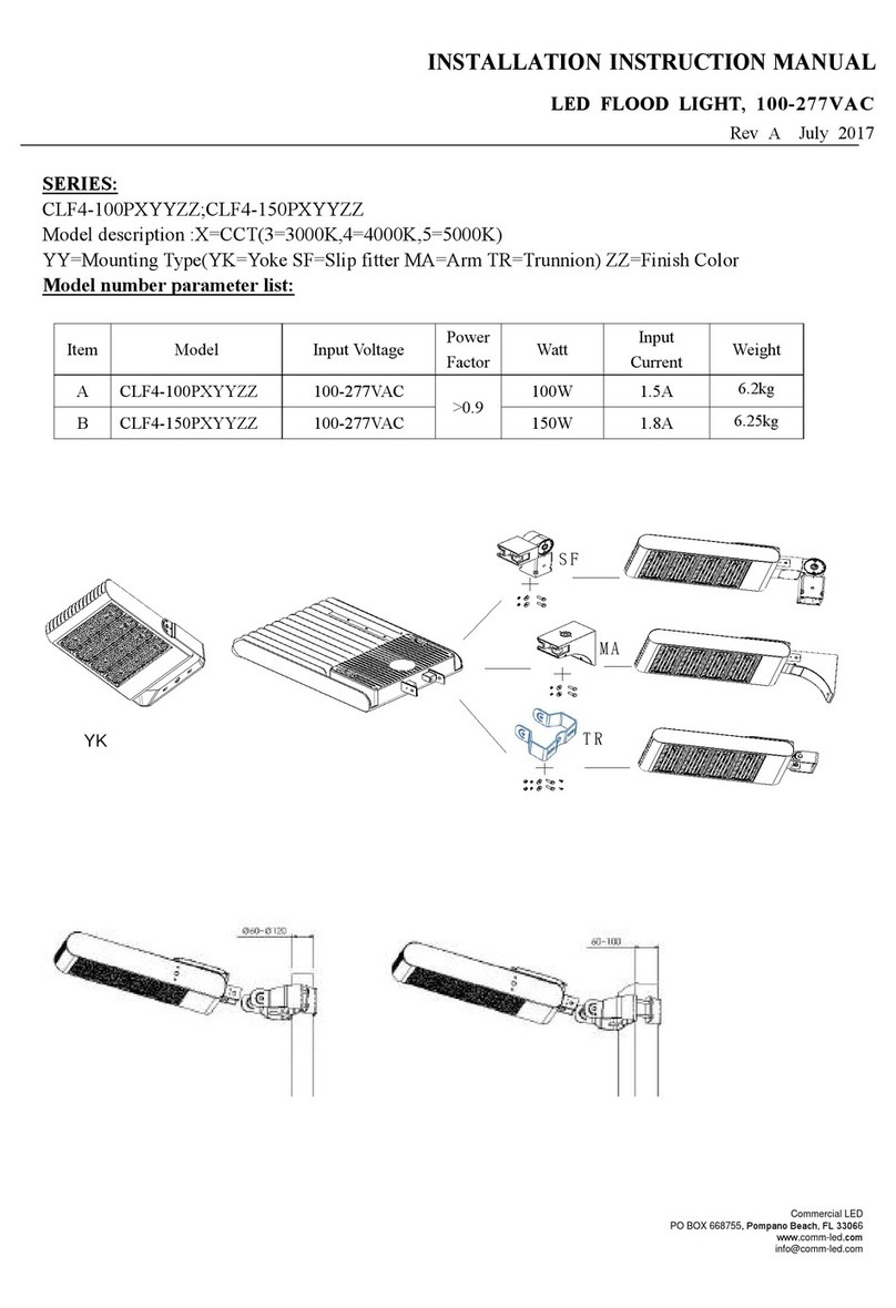 Commercial LED CLF4-100P Series Installation instructions manual Commercial LED CLF4-100P Series Installation instructions manual