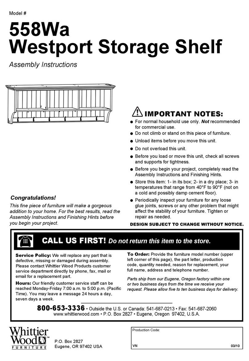 Whittier Wood Furniture Westport Storage Shelf 558Wa Assembly instructions