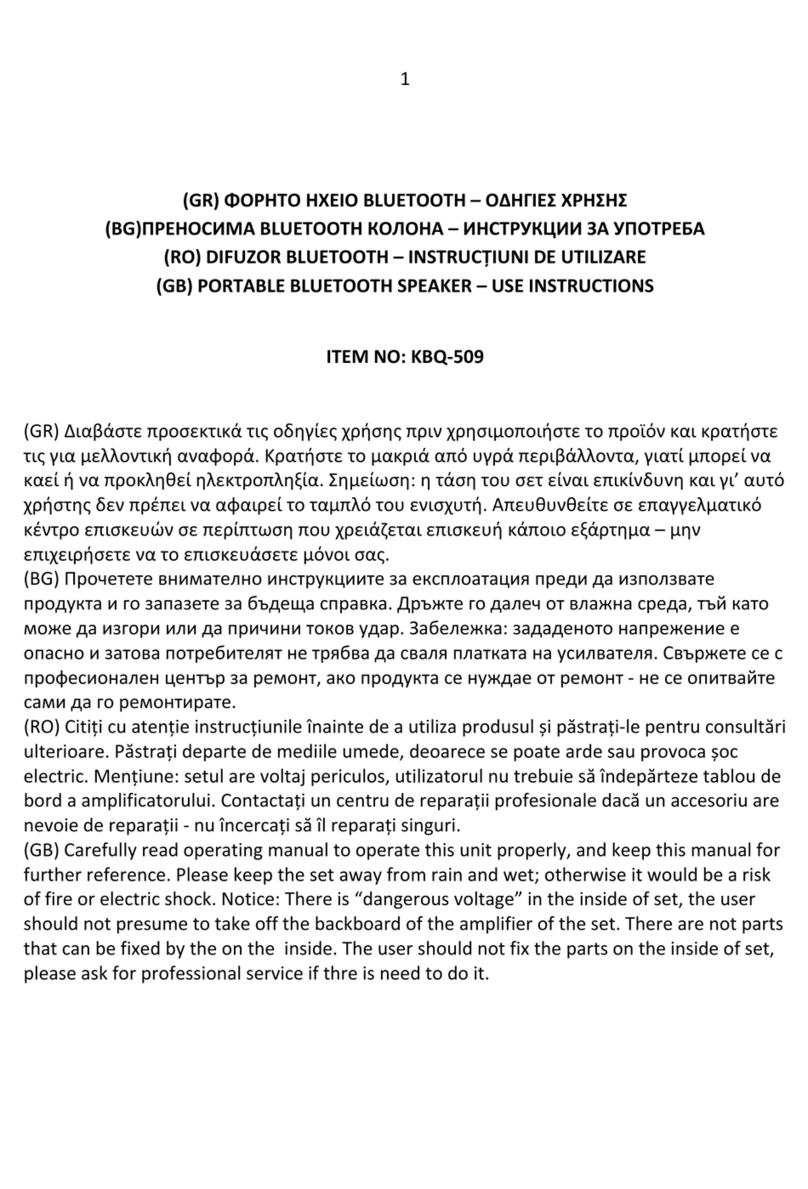 BEI QI TECHNOLOGY KBQ-509 Additional safety and use instructions