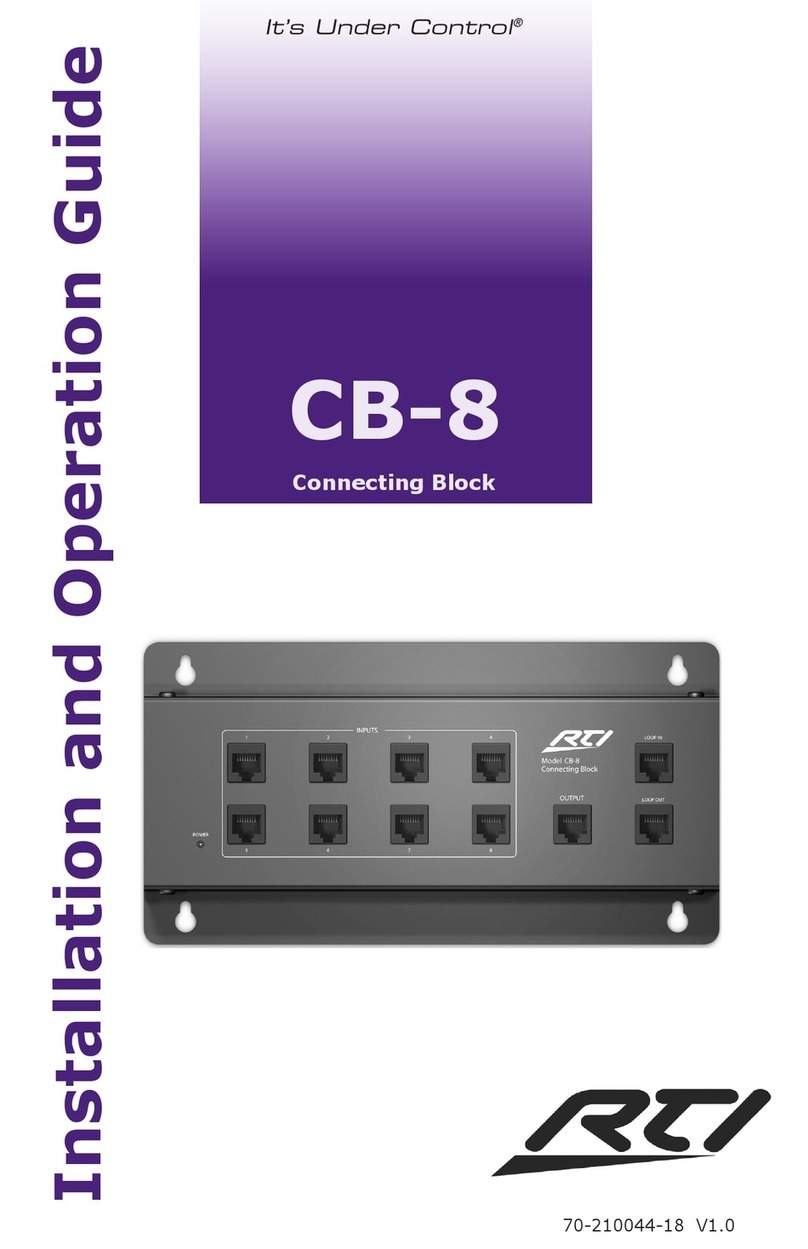 RTI It's Under Control CB-8 Operating instructions