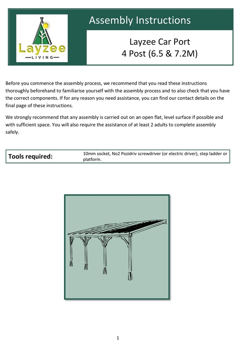 Layzee Living CarPort 4P Assembly instructions