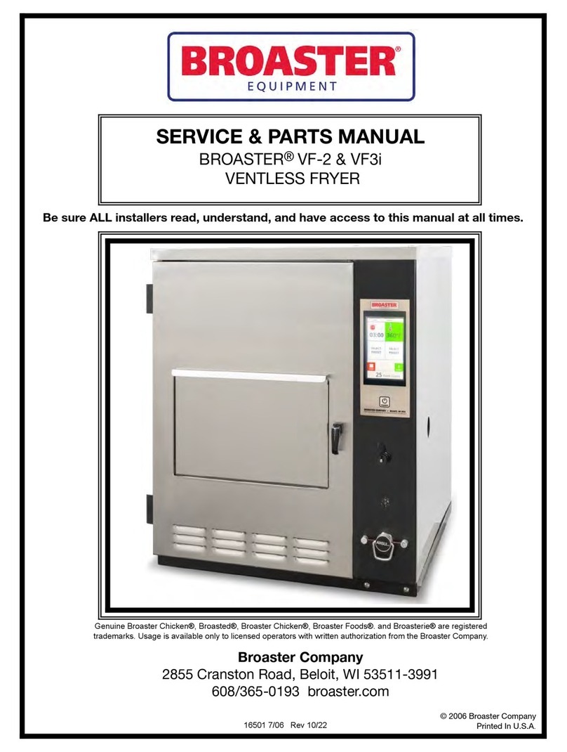 Broaster VF-2 Service & parts manual