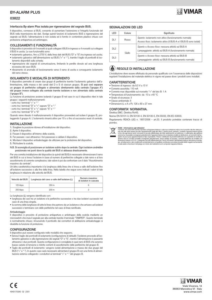 Vimar BY-ALARM PLUS manual