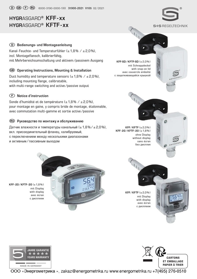S+S Regeltechnik HYGRASGARD KFF Series Repair manual