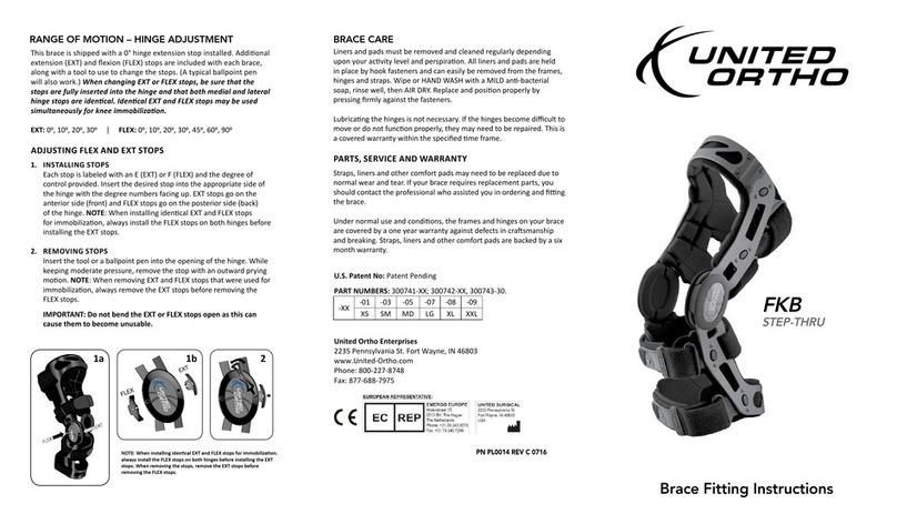 UNITED ORTHO FKB STEP-THRU 300741-01 Fitting instructions