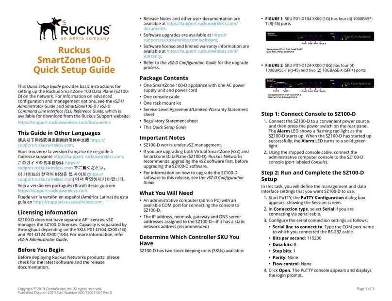 Ruckus Wireless SmartZone 100-D Quick setup guide Ruckus Wireless SmartZone 100-D Quick setup guide