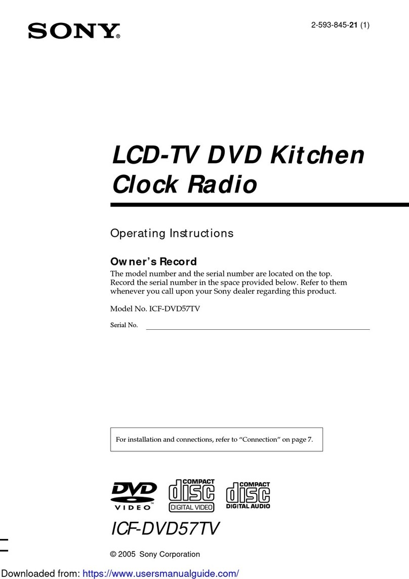 Sony ICF-DVD57TV - Dvd Tv Clock Radio User manual