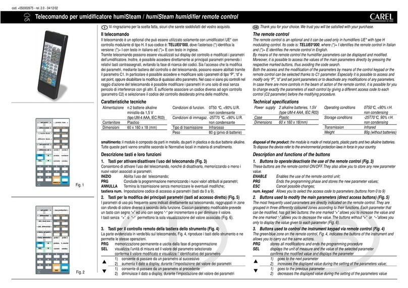 Carel humiSteam Basic manual