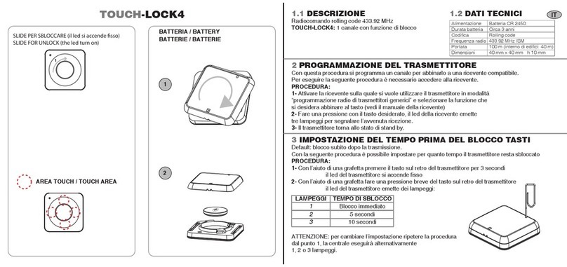 LEF LIGHTING NEXTA RADIO TOUCH-LOCK4 manual LEF LIGHTING NEXTA RADIO TOUCH-LOCK4 manual