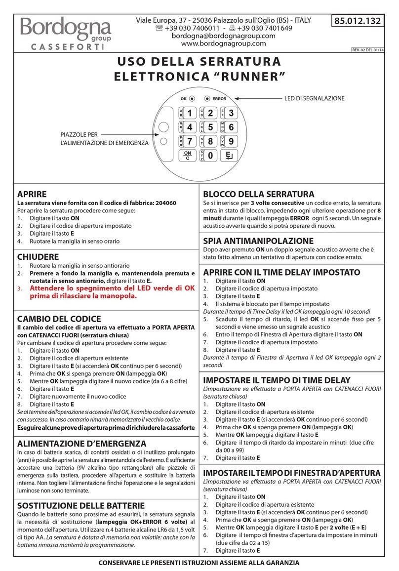 Bordogna RUNNER instructions