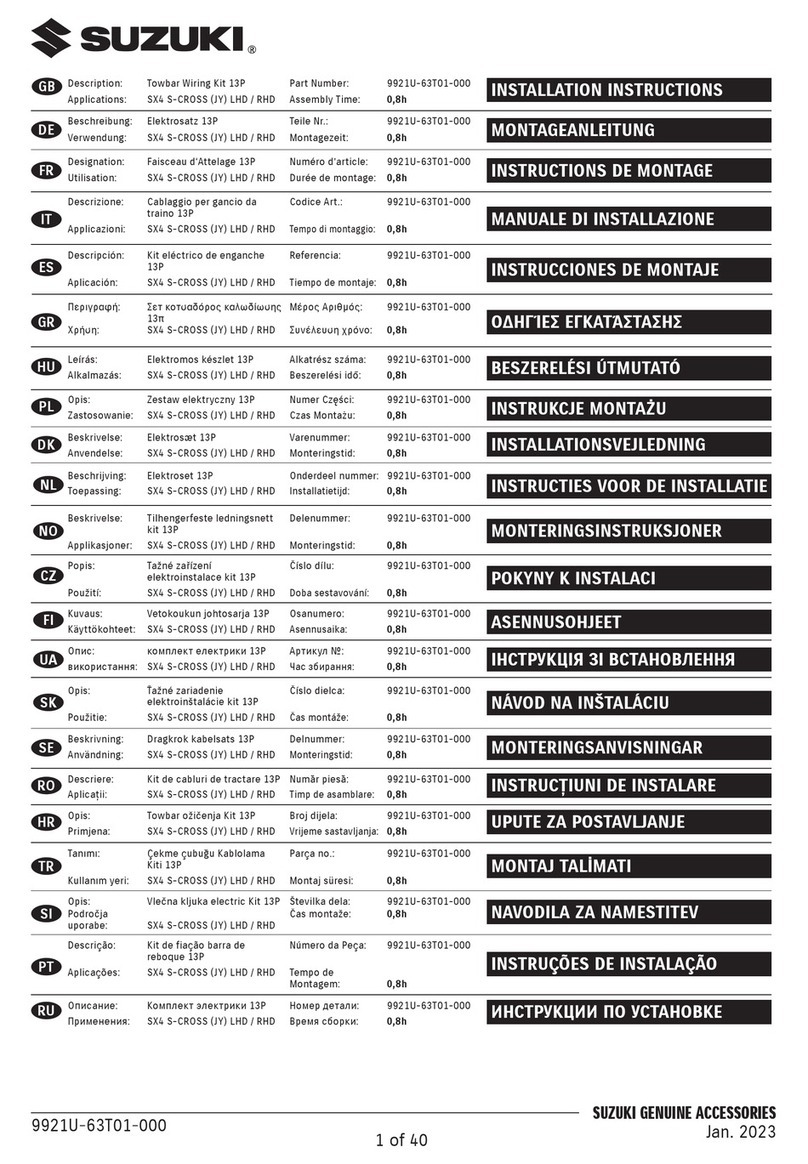Suzuki Towbar Wiring Kit 13P User manual
