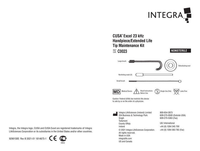 Integra LifeSciences CUSA Excel 23 kHz manual Integra LifeSciences CUSA Excel 23 kHz manual