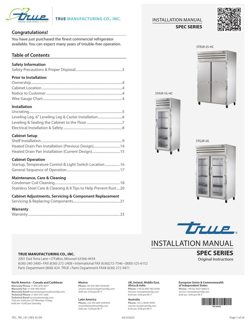 True SPEC Series User manual
