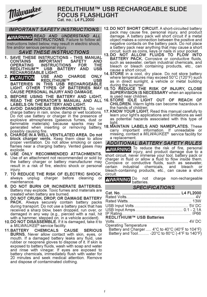 Milwaukee REDLITHIUM L4 FL2000 User manual
