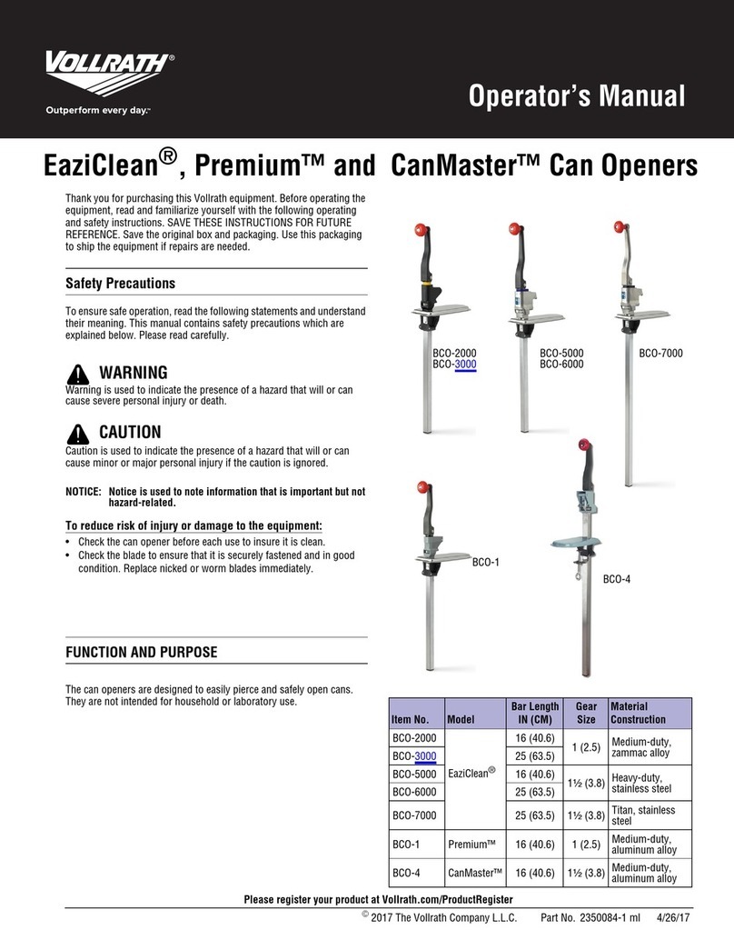 Vollrath EaziClean Operator's manual