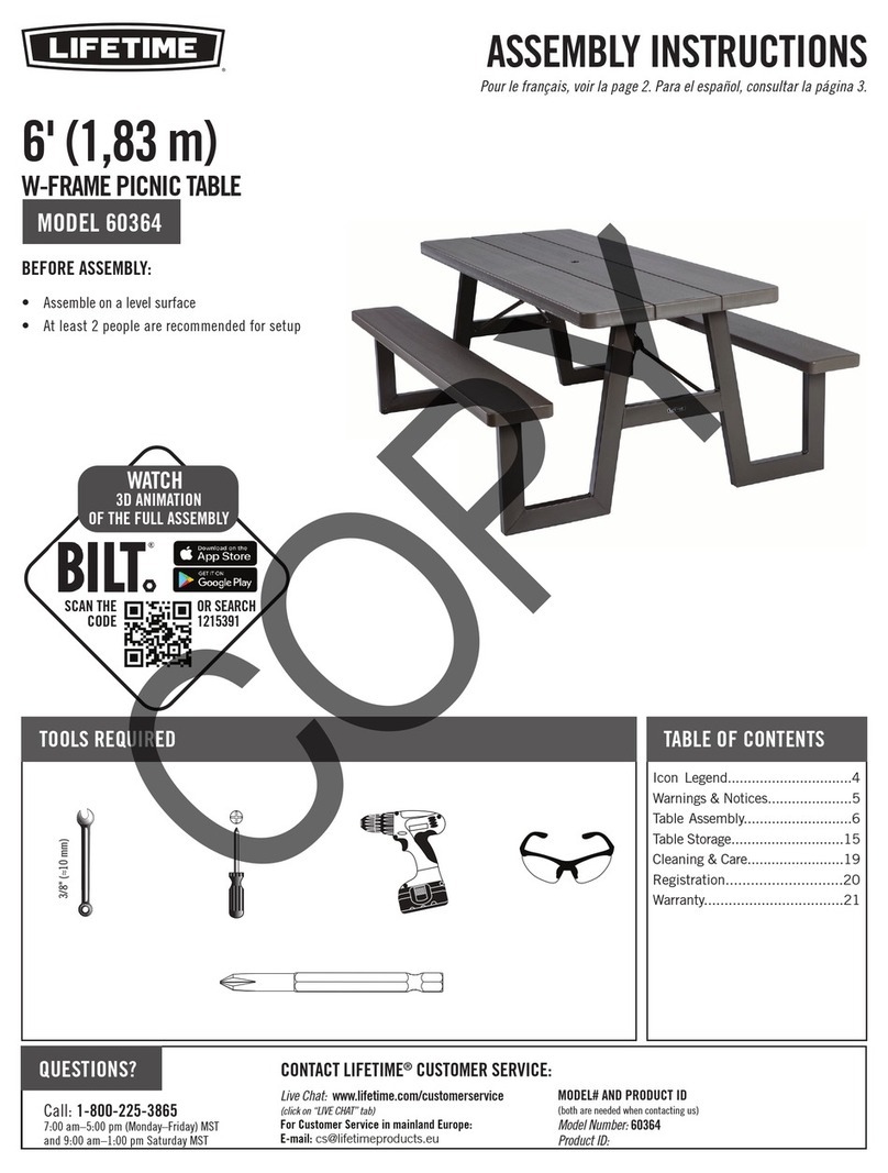 Lifetime 60364 Assembly instructions Lifetime 60364 Assembly instructions