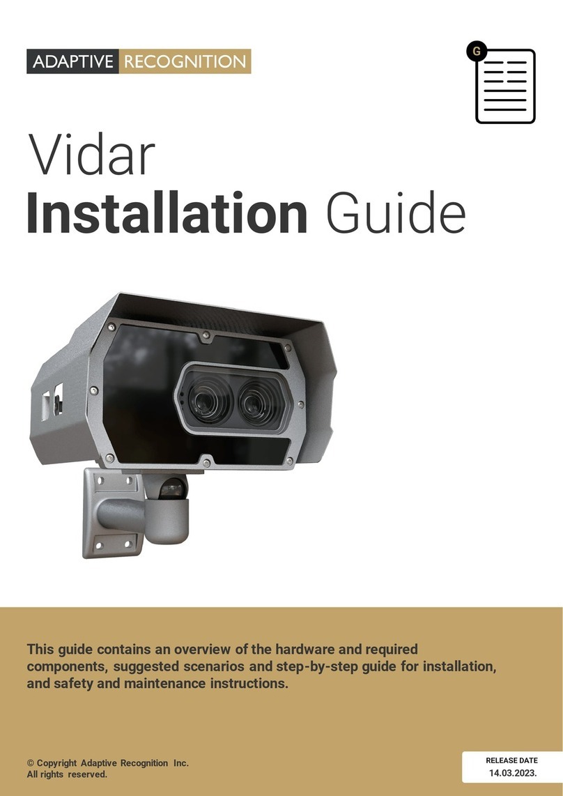 Adaptive Recognition Vidar User manual