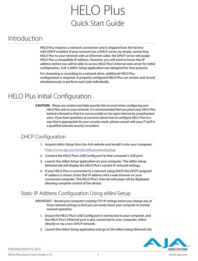 AJA HELO Plus quick start guide