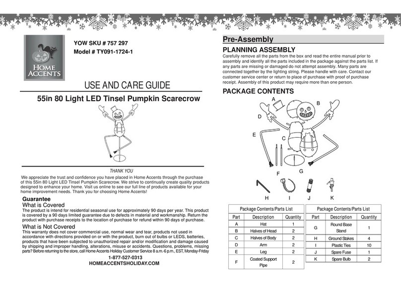 Home Accents TY091-1724-1 Use and care guide