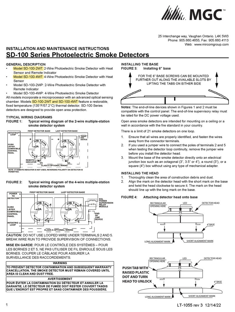 MGC SD-100 Series Installation and maintenance instructions